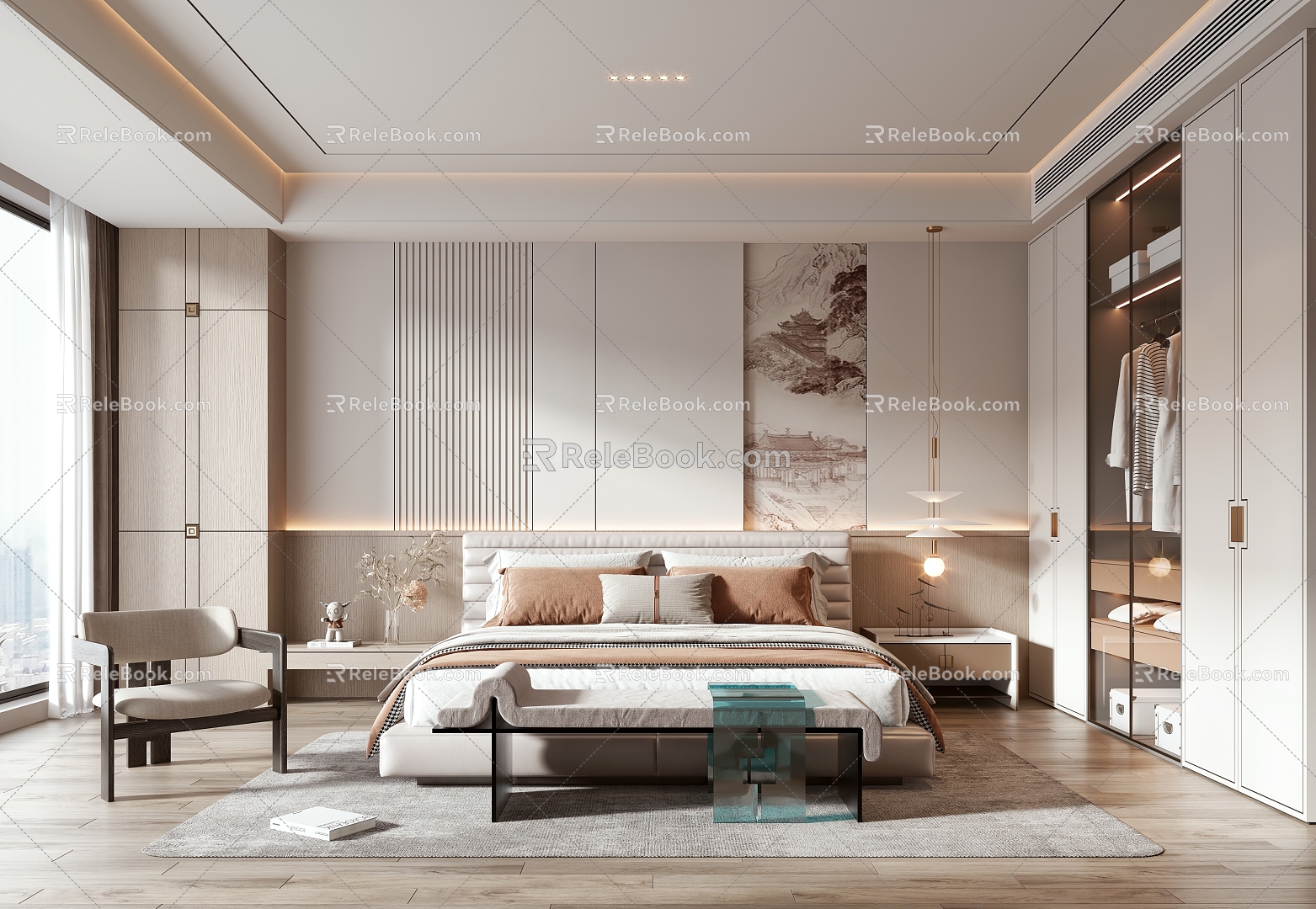 New Chinese bedroom model