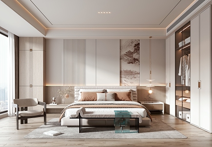 New Chinese bedroom 3d model