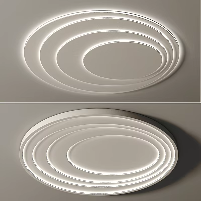 Modern Circular Ceiling Light With Multi Layer Rings And LED Lighting 3d model