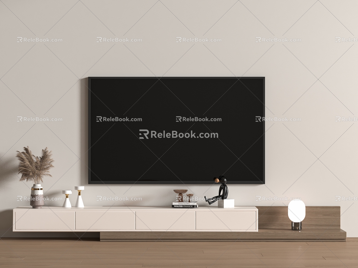 Modern TV Cabinet Floor Cabinet Wood 3d model