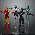 Multiple Superhero Action Figures With Various Colors And Outstretched Arms Pose