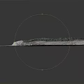 Detailed 3D Topographic Terrain Model With Mountain Range And Valley Structure