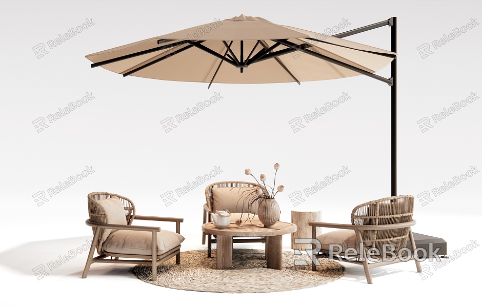 Outdoor Table and Chair Rattan Leisure Chair Recliner Outdoor Chair Woven Carpet model