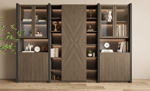 Bookcase Decorative Cabinet 3d model