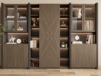 Bookcase Decorative Cabinet 3d model