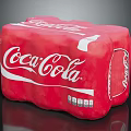 Classic Red Coca-Cola Beverage Pack With Multiple Cans For Refreshment Drink 3d model