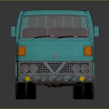 Turquoise Truck Model With Open Bed Classic Front And Black Wheels Design Features 3d model