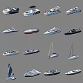 Different Types of Modern Yachts With White Red Accents And Sailboat Styles