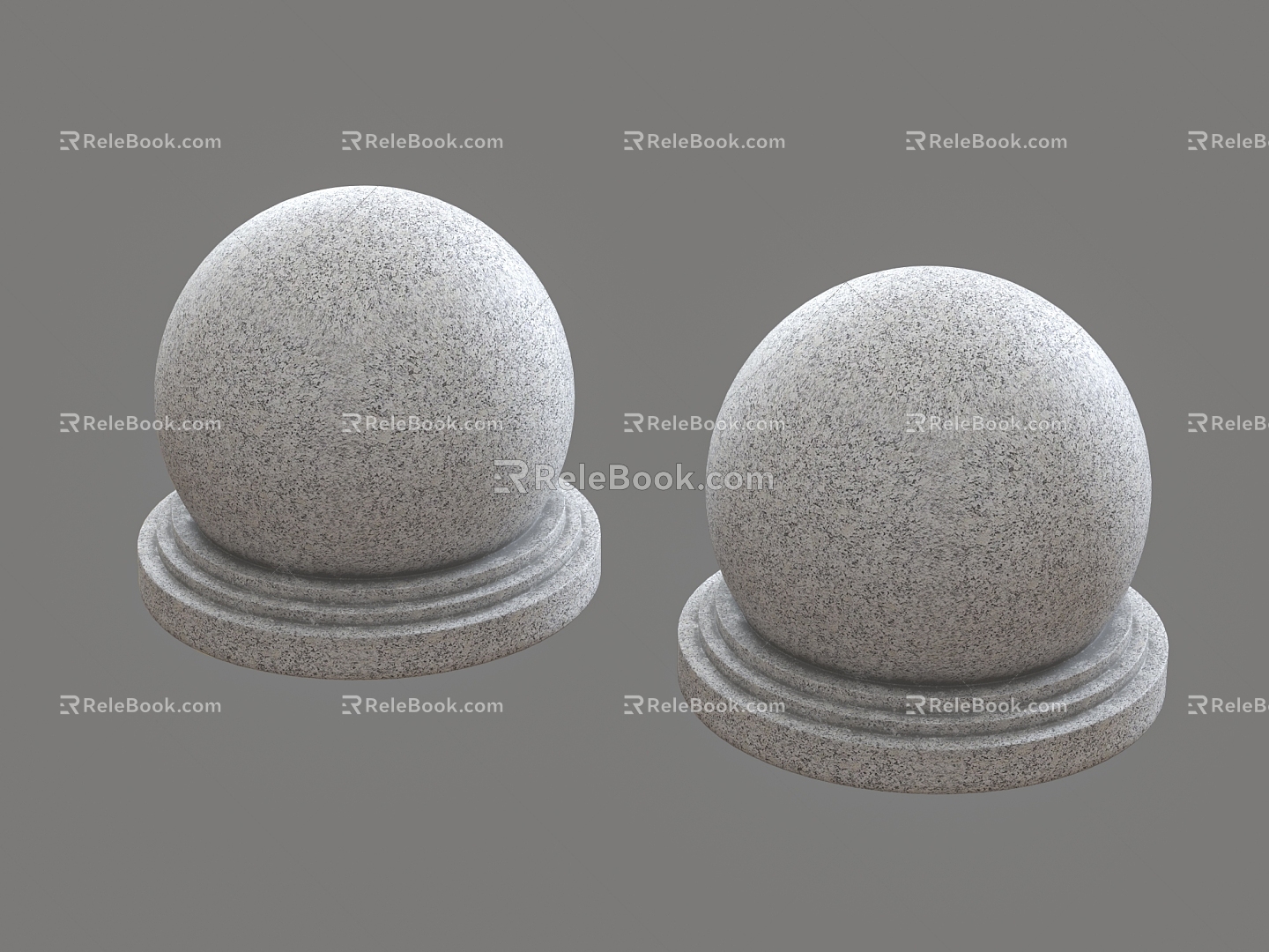 Stone pier stone ball car block stone 3d model