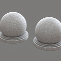 Stone pier stone ball car block stone 3d model