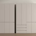 Modern White Wardrobe Design With Cabinet Doors And Drawers In Minimalist Style