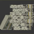 Stacks of 100 Dollar Bills Bound with Yellow Straps Labeled 10000 USD on Dark Surface