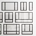 Various Modern Casement Window Designs With Different Frame Styles And Glass Panels 3d model