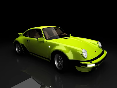 Vibrant Green Vintage Sports Car With Sleek Body And Round Headlights 3d model