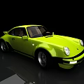 Vibrant Green Vintage Sports Car With Sleek Body And Round Headlights