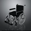 Lightweight Durable Wheelchair With Black Seat Silver Frame And Adjustable Armrests