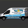 White Performance Commercial Van Offering Air Conditioning Electrical Plumbing Services 3d model
