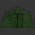 Green Camping Tent with Metal Frame Door and Windows for Outdoor Activities