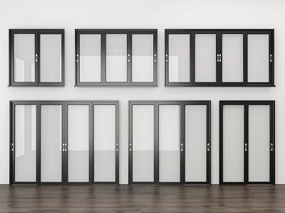 Modern windows sliding doors and windows 3d model
