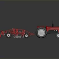 Red Industrial Tractor And Farm Implements Machinery For Agricultural Equipment Use