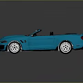 Blue Convertible Sports Car With Sleek Body Design Black Interior And Silver Wheels