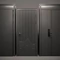 Modern Security Doors With Different Panel Designs And Matte Black Finish 3d model