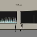 Poliform Televisions On Tripod Stands With Scenic View And Time