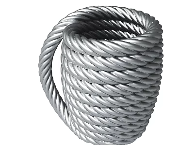 Silver Spiral Rope Knot Decorative Ornament With Metallic Texture And Handcrafted Design 3d model