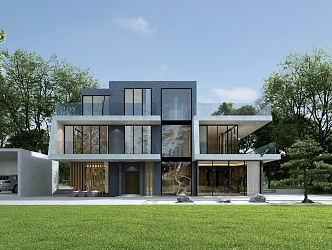 Modern single-family villa 3d model