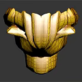 Golden Animal Head Mask With Intricate Grid Pattern And Shiny Texture