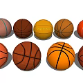 Sports Equipment Collection of Various Colorful Basketballs with Brand Logos