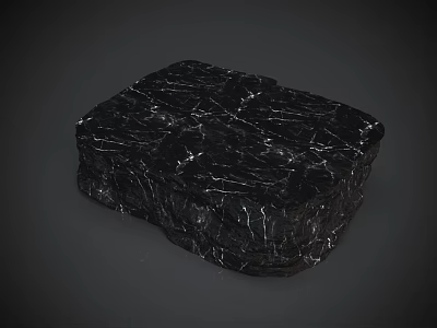 Black Marble Coffee Table With Natural Veins For Modern Living Room Decor 3d model