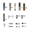 Smart Lock and Traditional Metal Door Handles With Modern Designs and Various Colors