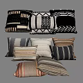 Modern Nordic Pillow Modern Combination of linen Cotton and linen fabric 3d model