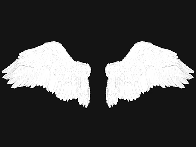Elegant White Wings Wall Decor for Modern Home Interior Decoration 3d model