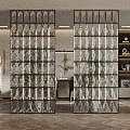 Modern Glass Partition With Geometric Pattern In Contemporary Interior Living Space