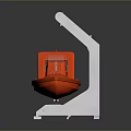 Red Industrial Boat Shaped Machinery With White Mechanical Arm And Stable Stand