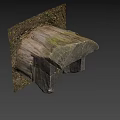 Natural Rustic Tree Stump Chair With Handcrafted Wood Texture And Gravel Base