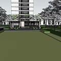 Modern High Rise Residential Complex Featuring Green Spaces And Well Designed Buildings