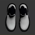 Modern White Leather Chelsea Boots With Black Side Panels And Chunky Sole