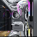 High Performance Gaming PC with Transparent Case RGB Lighting Internal Fans Neon Setup 3d model