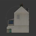 Two Story Traditional House Models With Gray Roofs White Walls Awning Windows And Chimneys