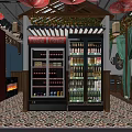 Traditional Chinese Restaurant With Hanging Lanterns Bamboo Decor Wooden Screen And Mapo Tofu Mural