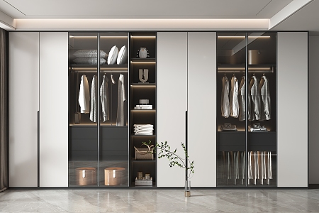 Light Luxury Wardrobe Home Wardrobe 3d model