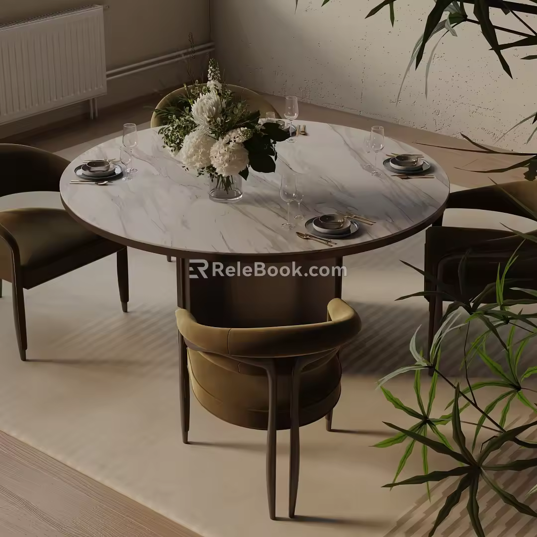 Modern table combination 3d model