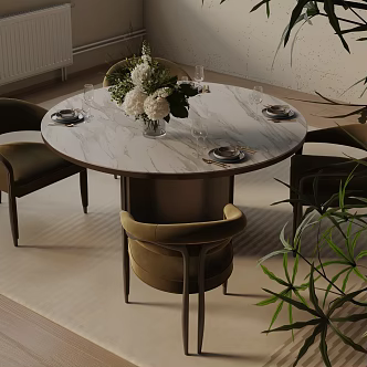 Modern table combination 3d model