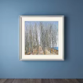 Traditional Chinese Landscape Painting With Pine Tree Mountain And Misty Clouds