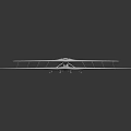White Flying Vehicle Model Featuring Geometric Structure And Multiple Wings On Dark Background