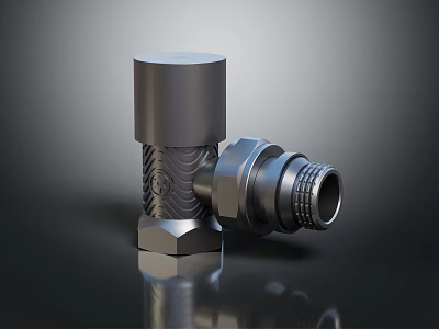 Durable High Precision Metal Threaded Hexagonal Fitting For Industrial Hardware Tools 3d model