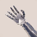 Advanced Metallic Robotic Arm With Precise Mechanical Fingers And Joints
